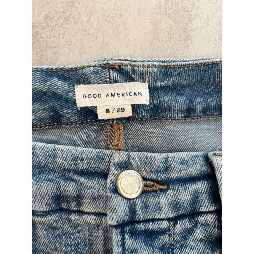 Good Curve Pieced Raw Hem High Waist Ankle Straight Leg Jeans Size 8 / 29 - Picture 5 of 9